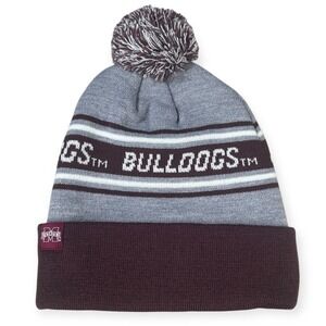 Top of the World Mississippi State Bulldogs Knit Beanie Pom Pom Hat Gray Maroon